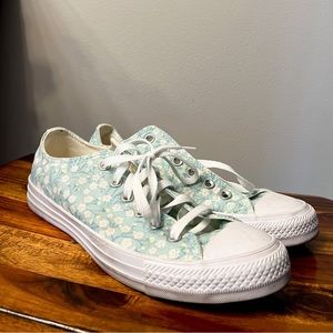 Blue/White Floral Converse